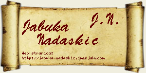 Jabuka Nadaškić vizit kartica